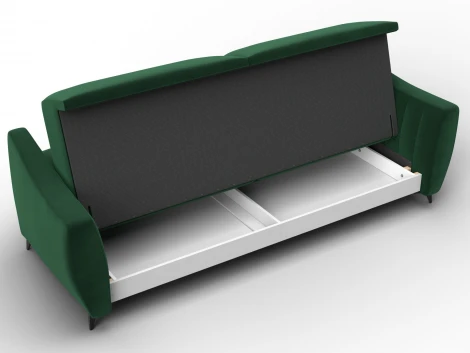 Диван-книжка Лига-095 НПБ (ДВП,ДСП,ЛДСП,Брус,Фанера,ЛДВП/Металл/Велюр/Зеленый) Лига Диванов 132533