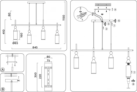 Подвесной светильник Ambrella HIGH LIGHT LH55274 (220V, на тросе)