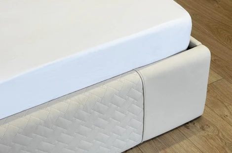 Кровать с подъемным механизмом Хлоя 120х200 см Mebelson (ДСП,Ткань/Кремовый) арт.ZP.KM1.2-24.2081