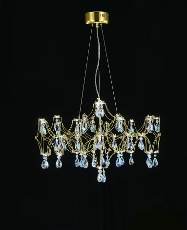 Подвесная люстра светодиодная с пультом и хрустальными подвесками K9 MyFar Ileria MR2652-57P-50СD