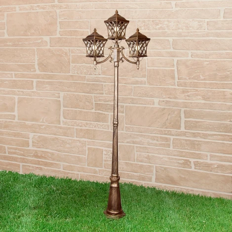 Наземный фонарь Elektrostandard Cassiopeya F/3 черное золото (220V, IP44)