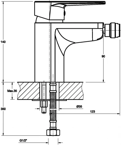 Смеситель 1 Orange Otto M22-031cr для биде