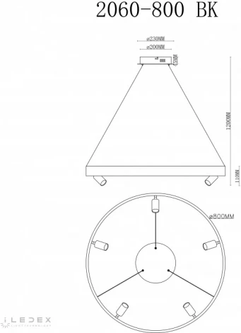 Подвесной светильник iLedex Vision 2060-D800 BK