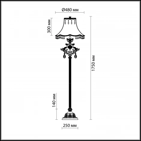Торшер Odeon Light Safira 2802/1F