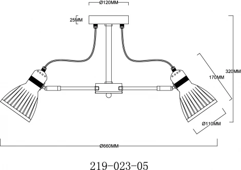 Люстра потолочная на штанге 219-023-05 (220V)
