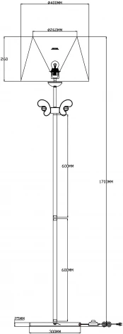Торшер Moderli Riccardo V2500-1F