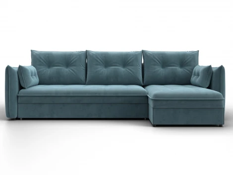 Диван угловой Лига-100 НПБ угол универсальный (ДСП,Фанера/Пластик/Велюр/Бирюзовый) Лига Диванов 133679