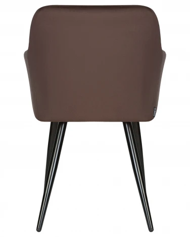 Стул обеденный ROBERT (черные матовые ножки, велюр V108-76 Горький шоколад)