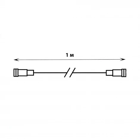 Удлинитель для гирлянд серии F90PRO 1м статика/мерцание IP67 черный Uniel UCX-F90 E/1M/BK