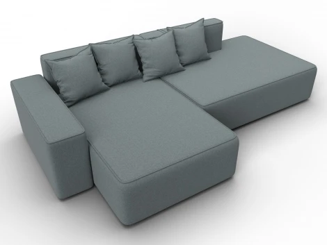 Диван угловой Лига-079 угол левый (ДСП/Пластик/Рогожка/Серый) Лига Диванов 129813L