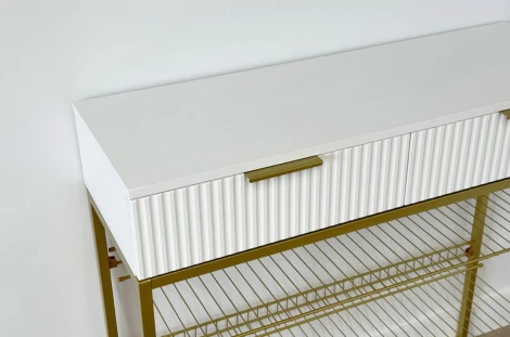 Обувница Классная 1 Mebelson (ЛДСП,Металл/Светлое дерево,Белый,Золотой) арт.172188,3326