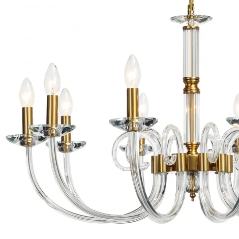 Подвесная люстра Stilfort Glass 1050/03/10P (220V, хрусталь, на цепи, свеча)