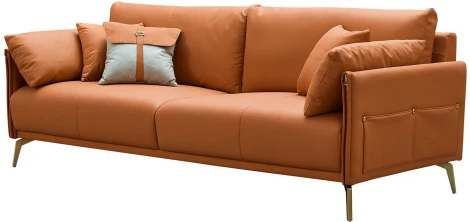 Диван ESF CALIFORNIA NAPPA SF002 (3-х местный) коричневый 6606/Кожа