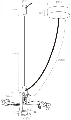 Соед. с проводом подвесной для 7548/7549 Mantra Hanok 7553