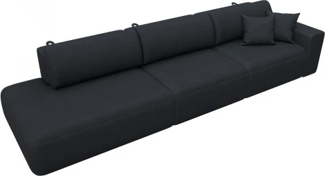 Диван прямой Лига-036 НПБ Модерн Лонг подлокотник справа Лига Диванов (Замша) арт.127698