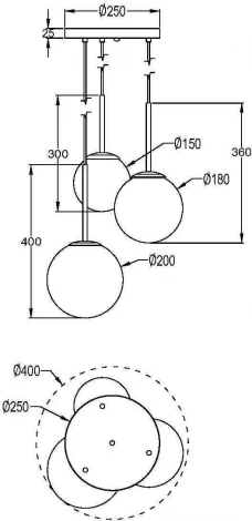 Подвесной светильник Basic form MOD321PL-03W Maytoni (220V, на проводе, шарики)