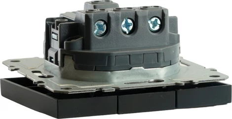 Выключатель трехклавишный (черный) Stekker Эмили 49844