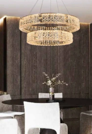 Подвесная люстра ярусная Fluorite Ravissement FL1057-14P (LED, 220V, хрусталь, на тросе, круглые)