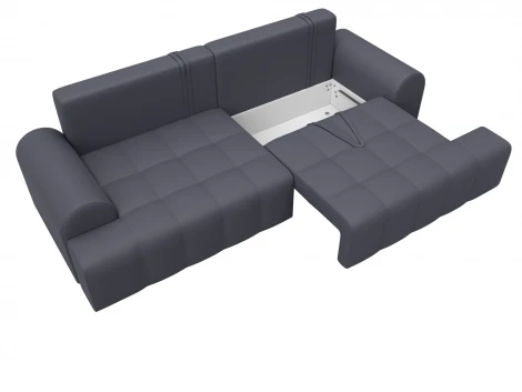 Диван прямой Лига-080 (ДСП/Пластик/Экокожа/Серый) Лига Диванов 131123