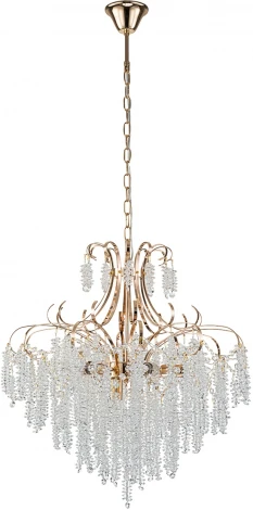 Подвесная люстра Escada Favero 2108/8P 8х40Вт E14, металл/хрусталь, золото/прозрачный (220V, на цепи)