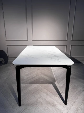 Стол обеденный IST-CASA Блум ART2922-160W, 160х90х75 см, белая керамика/черный