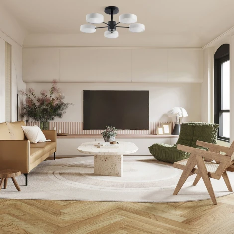 Потолочная люстра светодиодная на штанге Arte Milano Ferrara 250906/5B Wh (220V, круглые)