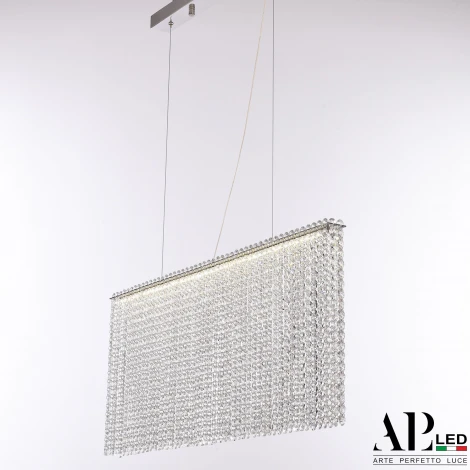 Подвесная люстра светодиодная APL LED Sicilia SH06.70.A.Ni.4000 (220V, хрусталь, на тросе)