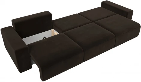 Диван прямой Лига-036 НПБ Классик Лонг (Коричневый/Микровельвет) Лига Диванов арт.121315