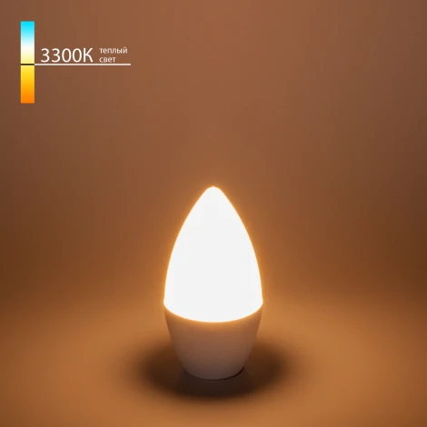 Лампочка светодиодная белая свеча E14 6W Elektrostandard СD LED 6W 3300K E14