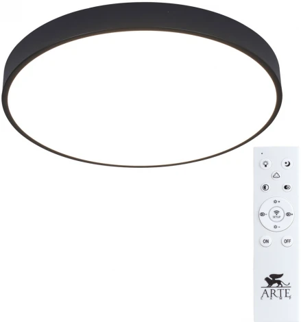 Потолочный светильник круглый Arte Lamp Arena A2672PL-1BK (LED, 220V, пульт управления, круглые)