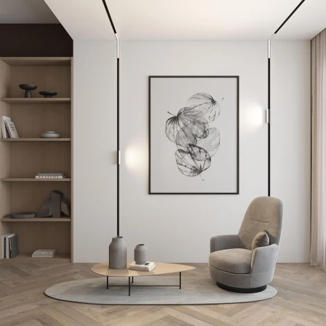 Трековый угловой светильник светодиодный однофазный 220V Denkirs Smart Linear DK8015-BK