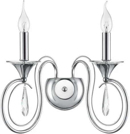 Бра Lumion Laoka 8032/2W металл/хрусталь, хром/прозрачный E14 2*40W 220V (подвески, подсвечник, свеча)