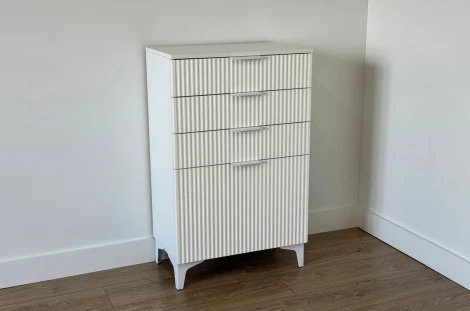 Зефир Комод Mebelson (ЛДСП,МДФ,Металл/Светлое дерево,Белый) арт.171919,3262