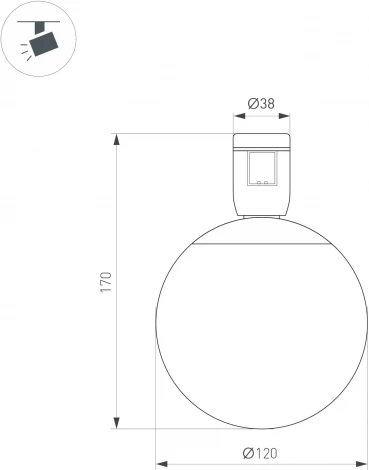 Светильник ART-APRIORI-SFERO-R120-5W Day4000 (BK, 350 deg, 48V) (Arlight, IP20 Металл) 039396