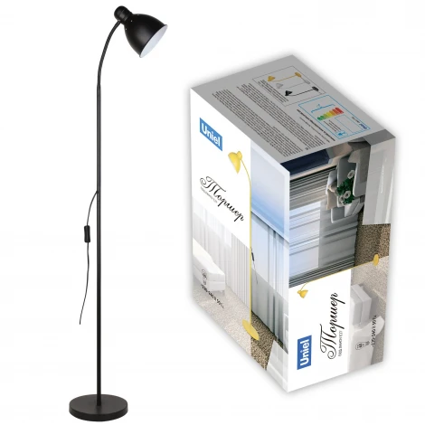 Торшер напольный под лампу Е27, 60W, с регулировкой наклона, черный Uniel UML-T701 E27 BLACK