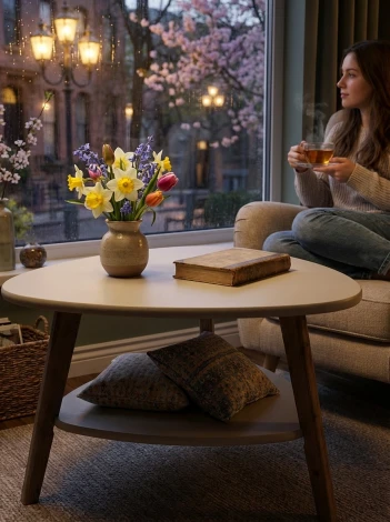 Стол журнальный Бруклин латте/орех кантри Mebelik 009936