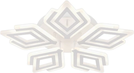 Потолочная люстра светодиодная Escada Ceres 10288/5LED 85Вт, с ПДУ, металл/акрил, белый (регулировка яркости, 220V, круглые)