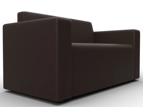Диван прямой Лига-093 (ДСП,Брус,Фанера/Пластик/Экокожа/Коричневый) Лига Диванов 132457