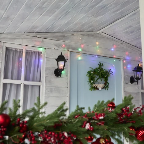 Бахрома светодиодная с эффектом мерцания, 12м. соединяемая, 195 светодиодов, разноцветный свет Uniel ULD-B12006-195/TTK MULTI IP44