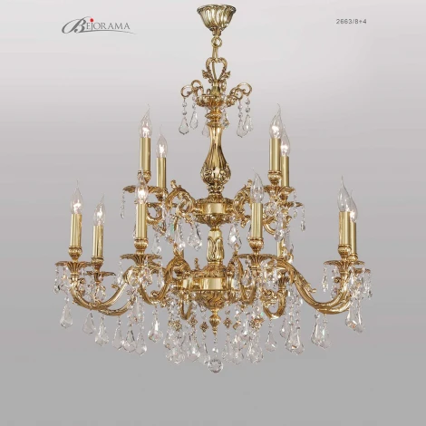 Подвесная большая люстра Bejorama Valentina 2663/8+4 (220V, подсвечник, свеча)