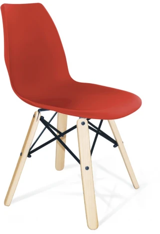 Стул SHT-ST29/S70 красный ral3020/прозрачный лак/черный от фабрики Sheffilton