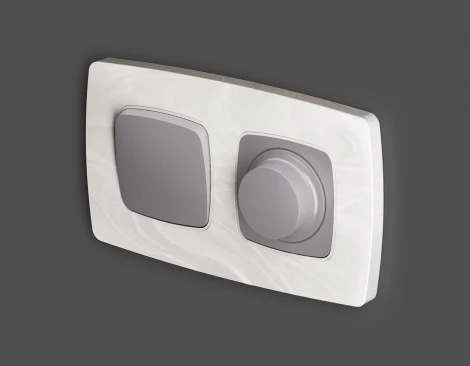 Лицевая панель Ambrella Volt OMEGA (Сталь матовый) для 1-клавишных выключателей QUANT OP5010