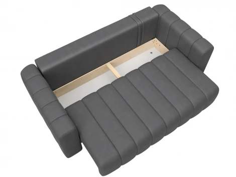 Диван прямой Лига-062 НПБ (ДСП,Фанера,ХДФ/Пластик/Замша/Серый) Лига Диванов 130283