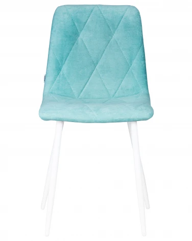 Стул обеденный DOBRIN CHILLY ROMBO (Тиффани Simple 51, основание белый) 006 ROMBO, цвет сиденья тиффани основания белый