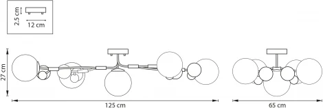 Потолочная люстра на штанге Lightstar Croco 815557 (220V, шарики, молекулы)