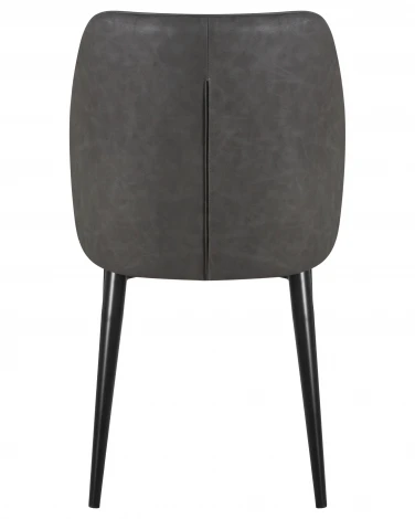 Стул обеденный KEVIN (черные матовые ножки, Сиденье серая ткань FC-09, Спинка антрацит кожзам RU-08)