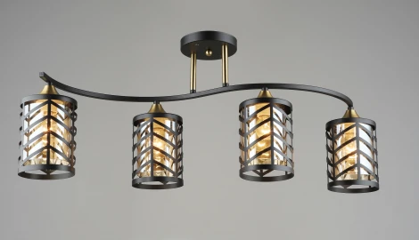 Потолочная люстра на штанге SL3501-4 BK+GD Мелодия Света SL1N 000065846