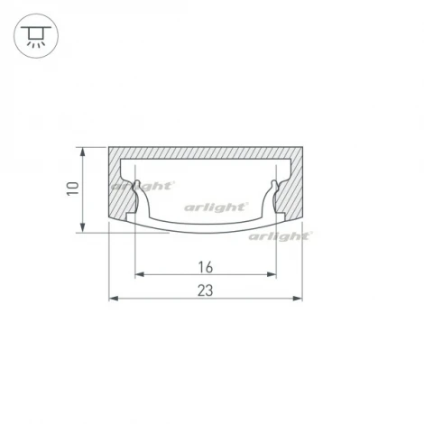 Профиль с экраном ALU-WIDE-H8-2000 ANOD+FROST (Алюминий) 014852 Arlight