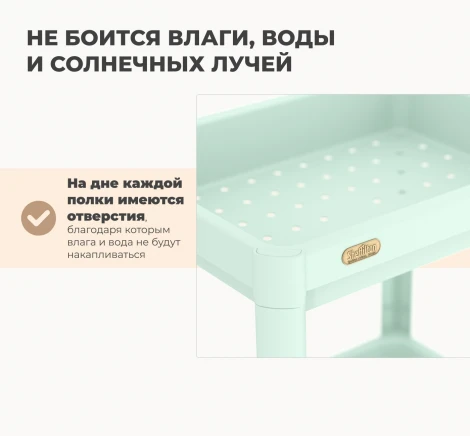 Стеллаж Sheffilton SHT-SS25-3 Пастельно-зелёный 3733976304