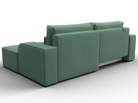 Диван угловой Лига-120 угол правый (ДСП,Брус,Фанера,ЛДС,Рогожка/Зеленый) Лига Диванов 137287